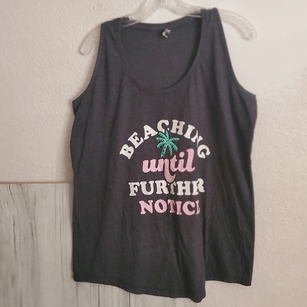 Instant Message Women's XXL Beach Graphic Tank Top